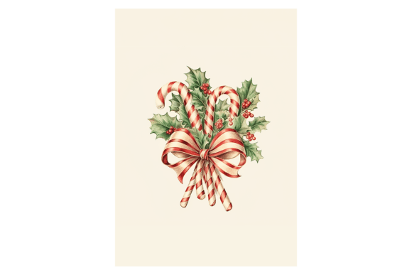 Candy Cane Christmas Card for Festive Illustrations