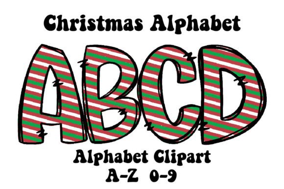 Candy Christmas Alphabet Doodle Png for Festive Illustrations