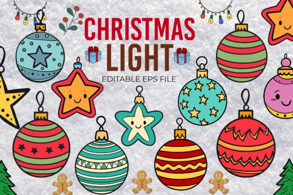 Christmas Ball Clipart Bundle for Modern Illustrations