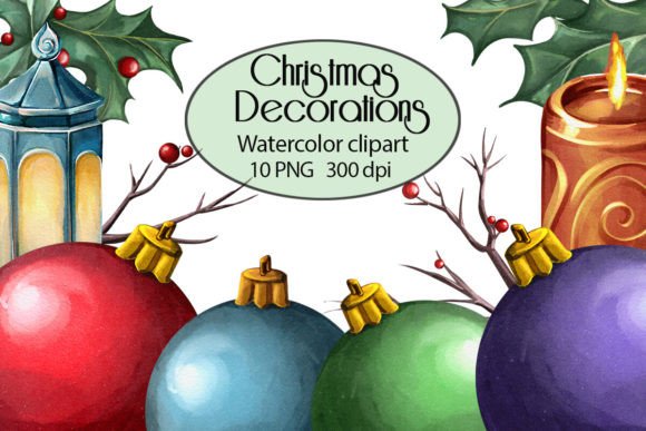 Christmas Balls Clipart, Xmas Decoration Review