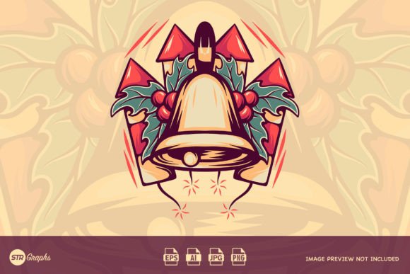 Christmas Bell - Retro Illustration for Seasonal Projects