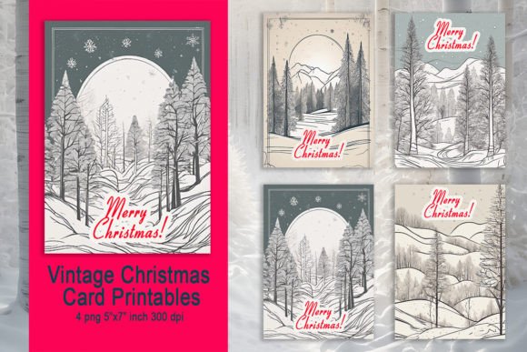 Christmas Card Merry Christmas Old Style for Illustrations