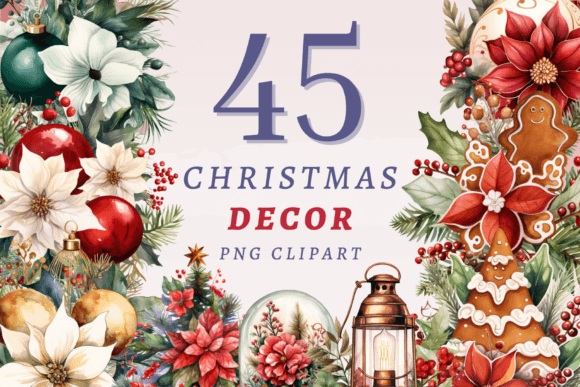 Christmas Decor PNG Bundle: Illustrations for Handmade Business