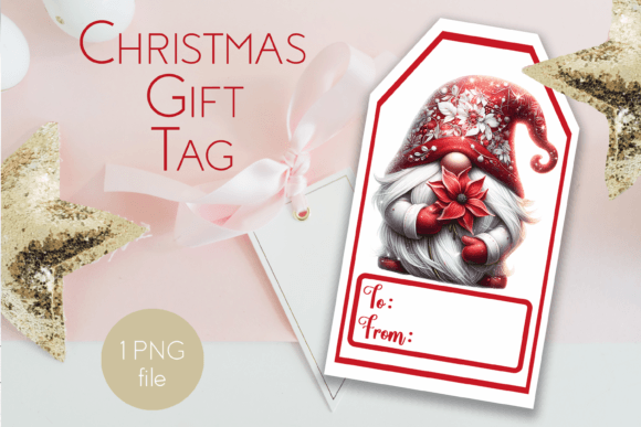 Christmas Gift Tag Card Printable PNG for Illustrations