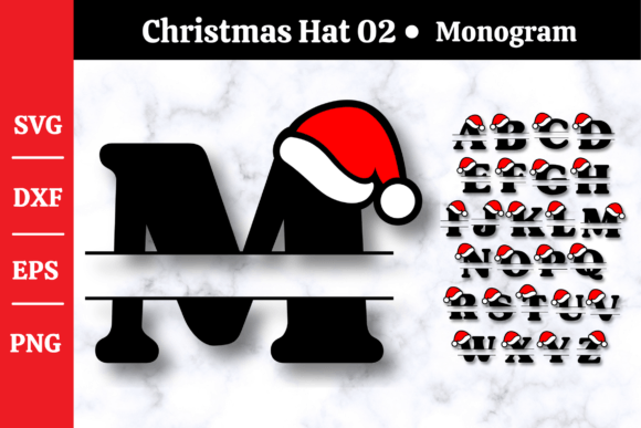 Christmas Santa Hat Monogram Svg 02 Review for Illustrations