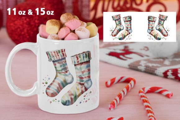 Christmas Sock Mug Wrap Sublimation for Creative Illustrations