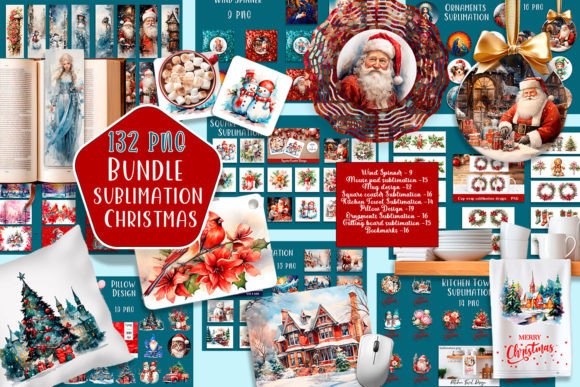 Christmas Sublimation Mega Bundle: Festive Illustrations for Makers
