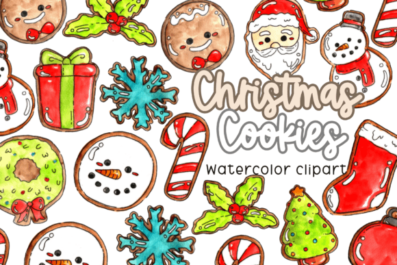 Christmas Sugar Cookie Clipart for Modern Illustrations