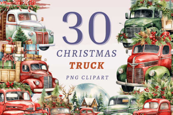 Christmas Truck PNG Bundle: A Seller's Review of Seasonal Illustrations
