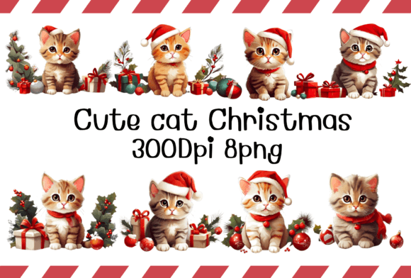 Cute Cat Christmas Illustrations for Digital Sellers