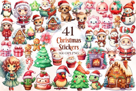 Cute Christmas Stickers Clipart Bundle Review