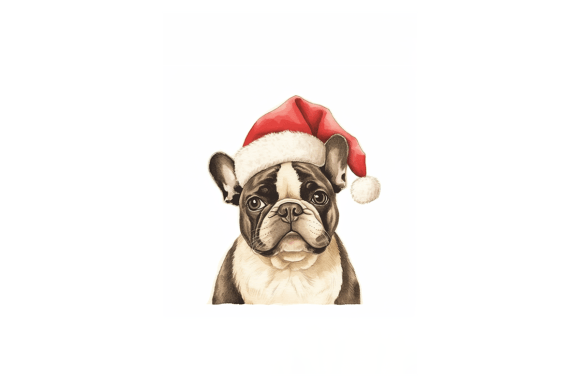 Cute Frenchie Christmas Card for Modern Illustrations