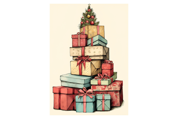 Gift Boxes Christmas Card: A Designer's Review of Festive Illustrations
