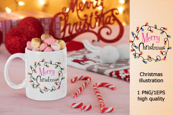 Merry Christmas Wreath Garland: Premium Illustrations for Editors