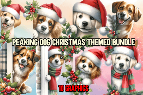 Peaking Dog Christmas Themed Bundle: A Review for Illustrations