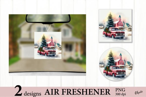 Red Truck Airfresh PNG. Christmas Air